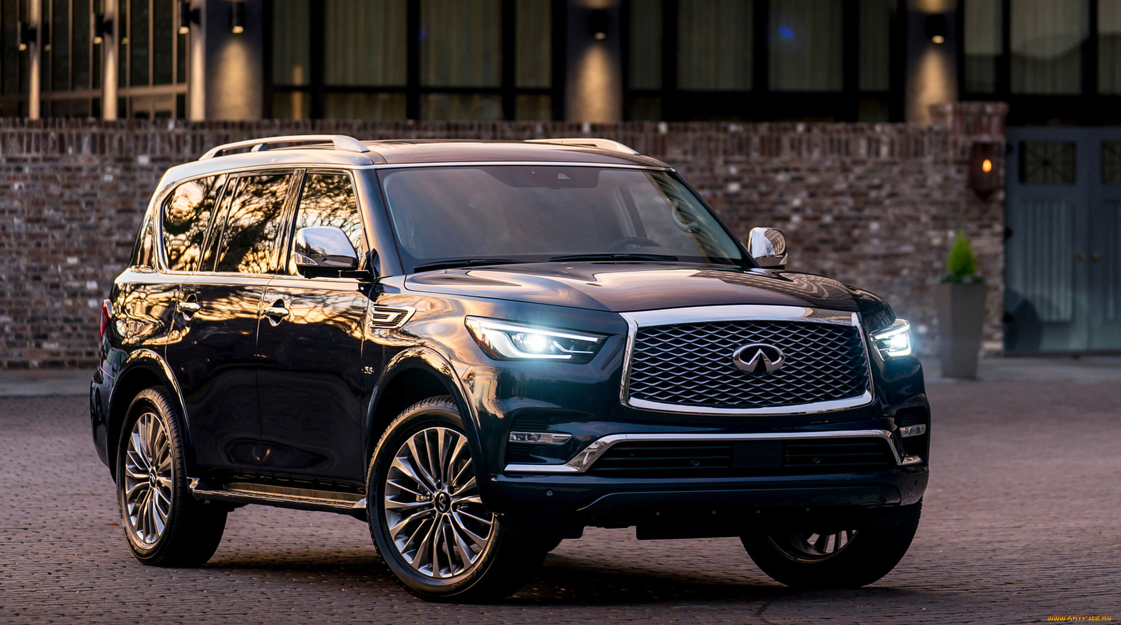 infiniti qx80 2018, , infiniti, qx80, 2018, blue, hermosa, color